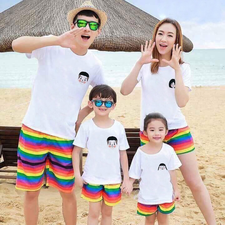 Áo Thun Gia Đình Bố Mẹ Bé Màu Trắng In Logo Khuôn Mặt Local Brand DLX Áo Phông Đẹp Chất Thun 35% Cotton