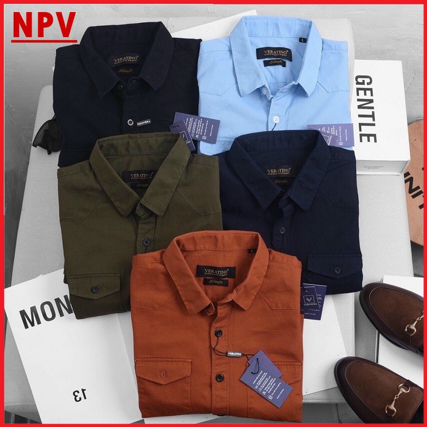 Áo sơ mi denim NPV thời trang nam,áo sơ mi nam cao cấp phong cách nam tính 5 màu