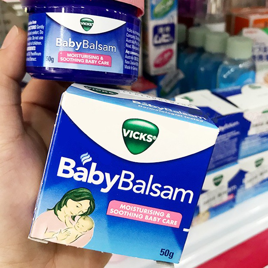 Kem/Dầu Bôi Giữ Ấm Ngực Giảm Ho Cho Bé Vicks Baby Balsam 50g - Đức