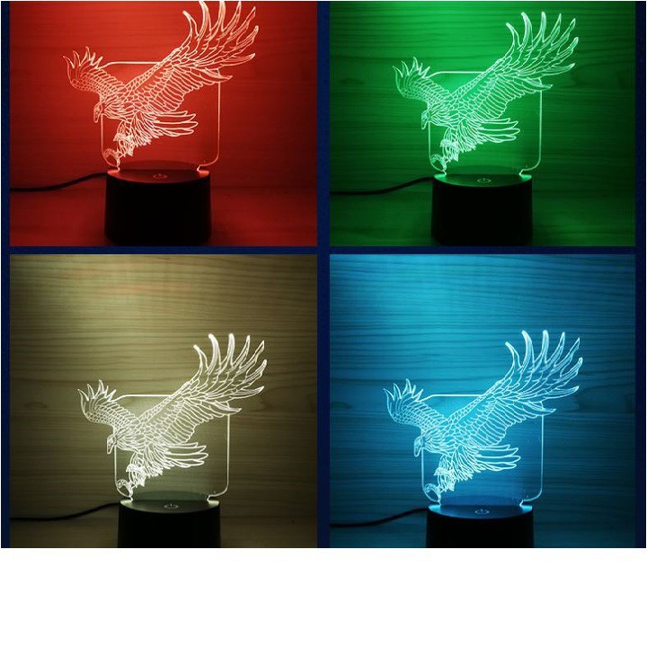 Led 3D Đại Bàng 7 màu tự chuyển