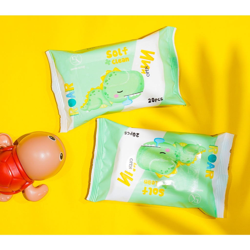 Khăn Giấy Ướt EK Enzyme Klean Baby |Không Gây Kích Ứng Da Bé| Bịch 20 Khăn Tiện Lợi