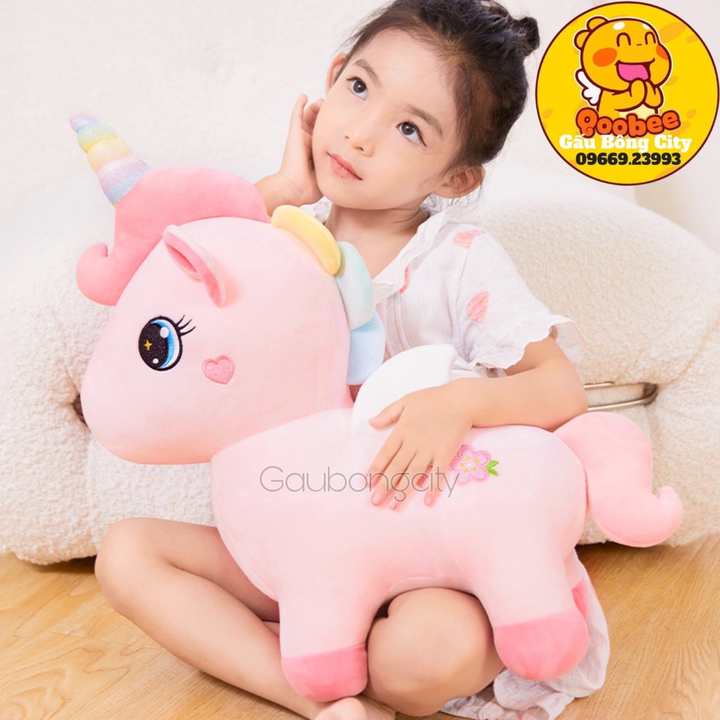 Gấu Bông Kì Lân Hoa Đứng - Ngựa Unicorn Bông Cao Cấp