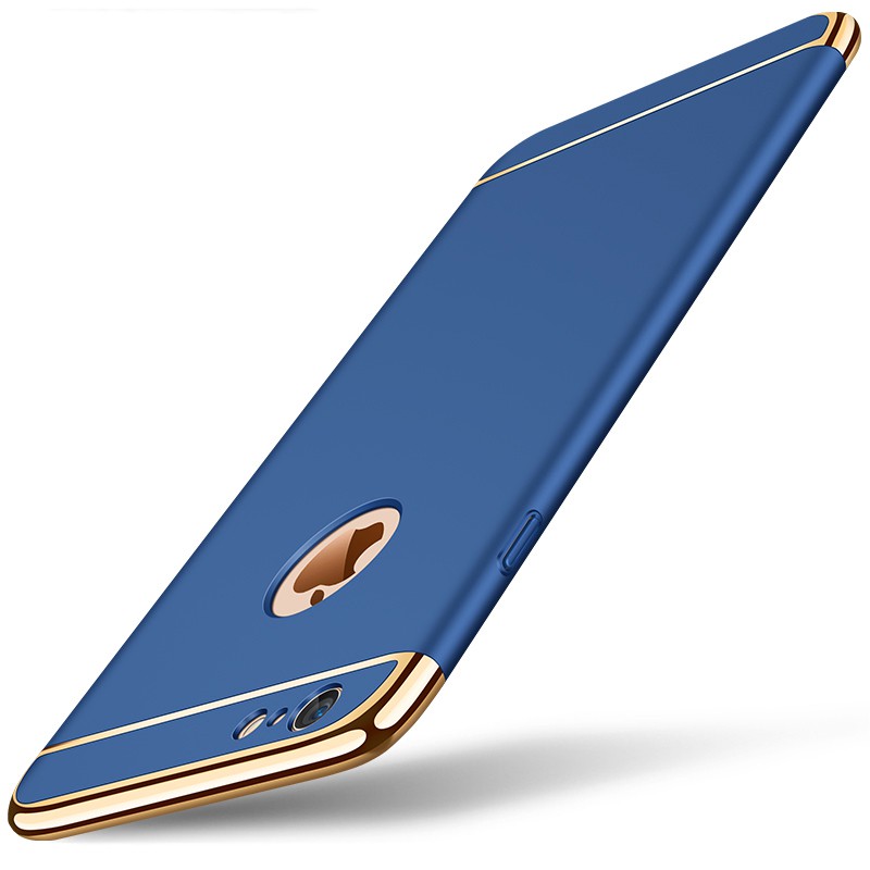 Ốp lưng iphone 6 Plus / 6s Plus mạ viền vàng ( màu xanh )