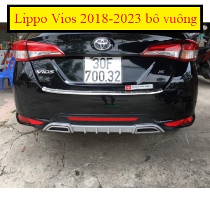 Lippo, ốp pô xe Vios 2019- 2023,bô vuông chuẩn phom xe không cần chế