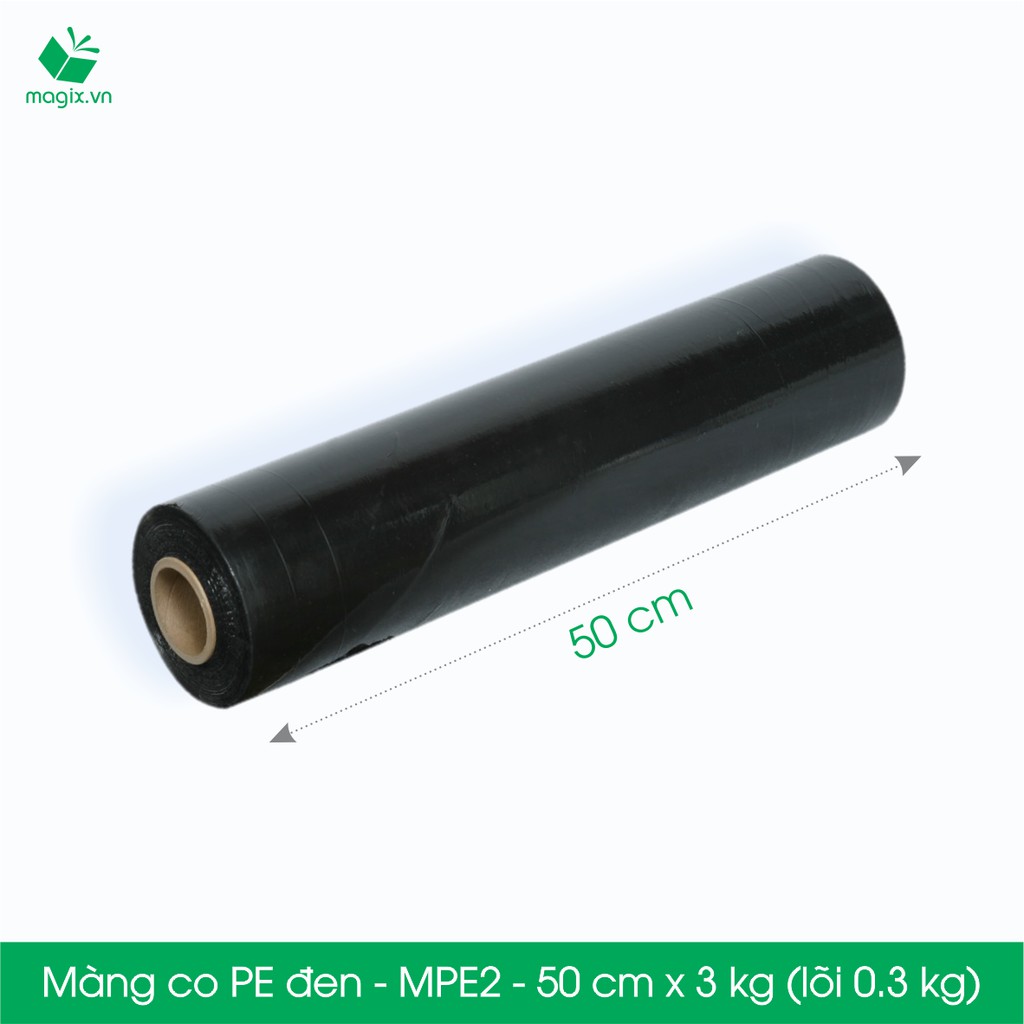 Màng co PE đen đóng hàng - Mã MPE2 - 50 cm x 3 kg (lõi 0.3 kg)