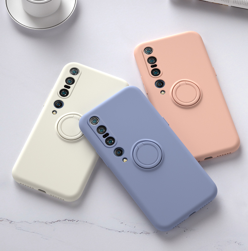 Ốp lưng Xiaomi Mi 10 Mi10 Pro Silicone Case With Ring Holder+Lanyard Xiaomi10 5G Soft Case