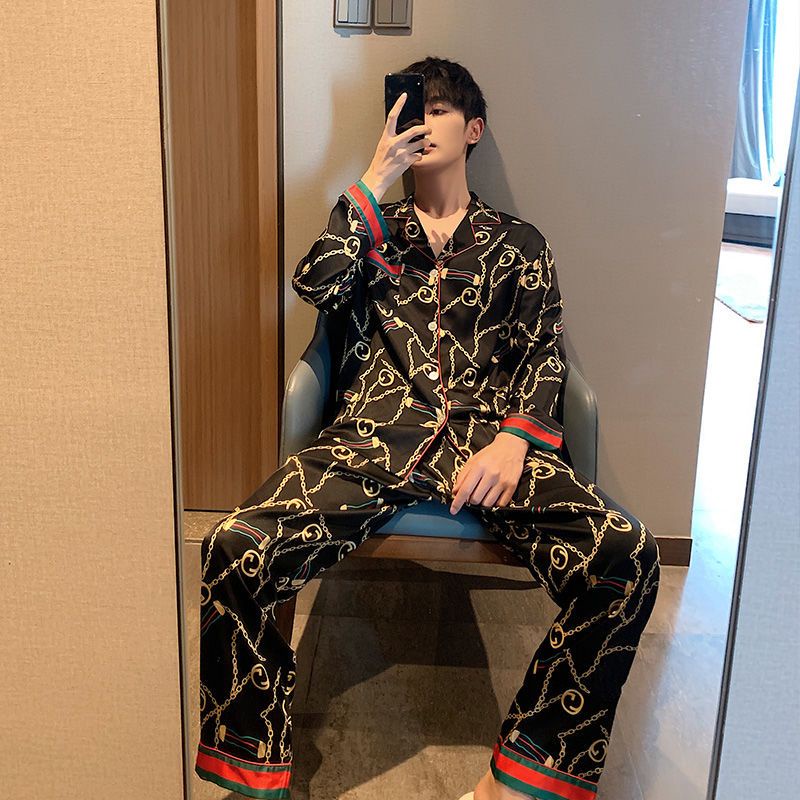 Bộ Đồ Ngủ Lụa Dáng Rộng Plus Size Dành Cho Nam