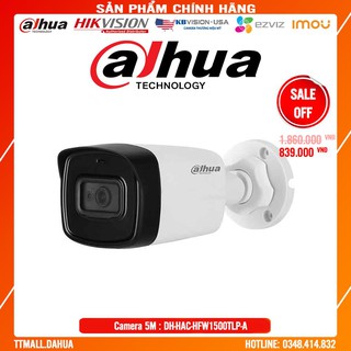 Camera HDCVI hồng ngoại 5MP DAHUA HAC-HFW1500TLP-A- Bảo hành chính hãng 2 năm