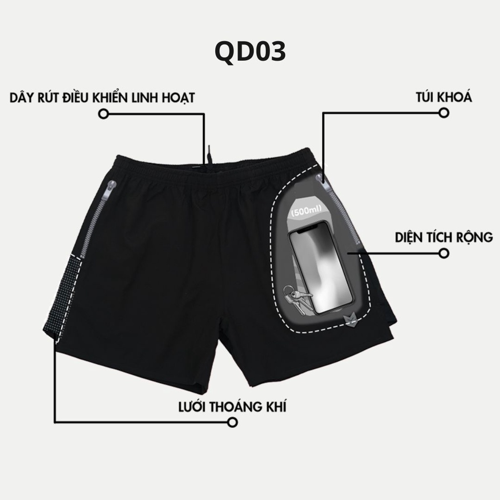 Quần short đùi thể thao Redikick Quick Dry QDMulti Unisex Nhanh khô thoáng mát Tập Gym chơi Bóng Rổ Tennis Chạy Bộ