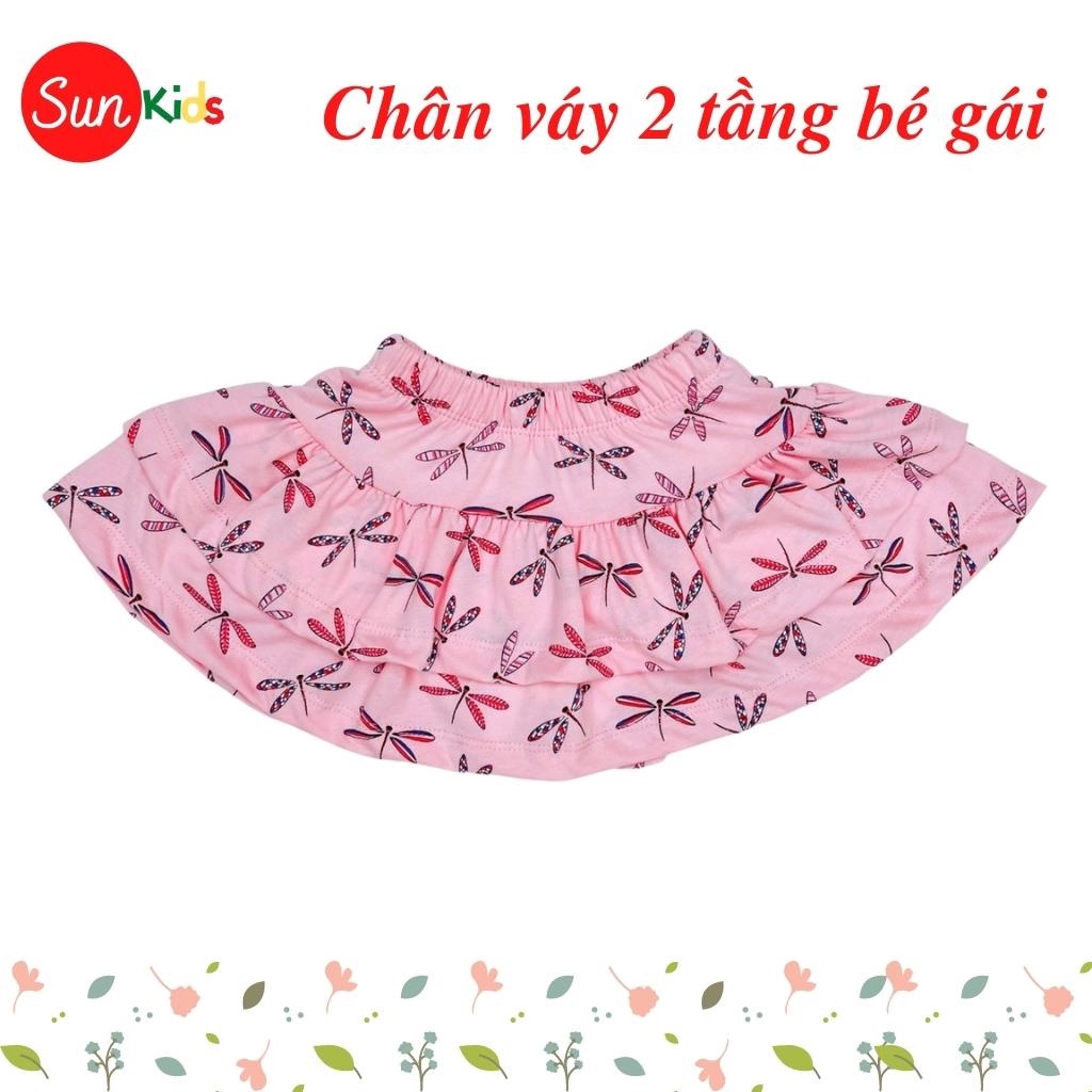 Chân váy cho bé, đầm bé gái 2 tầng, chất cotton, có quần đùi trong, size 1-5 - SUNKIDS