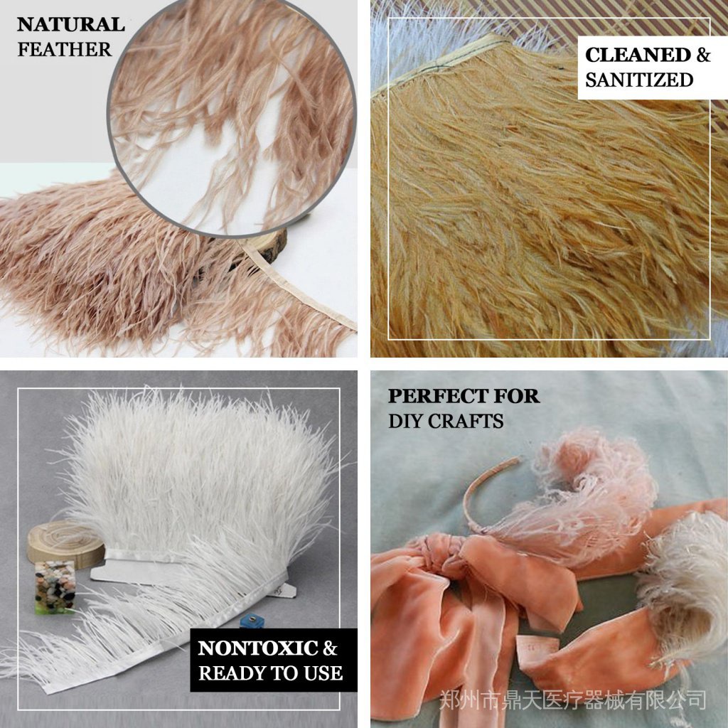 Cuộn Dây Ruy Băng Lông Đà Điểu 1 yard 8-10 cm Trang Trí Váy Cưới