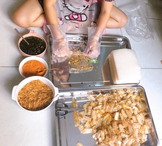 Bánh tráng hành (ăn chay được)