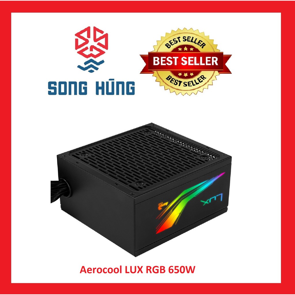 Nguồn máy tính Aerocool LUX RGB 650W - 650W - 80 Plus Bronze - Semi Modular. Nguồn máy tính cao cấp giành cho game