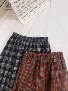 Chân váy maxi kẻ caro (sẵn màu đỏ)