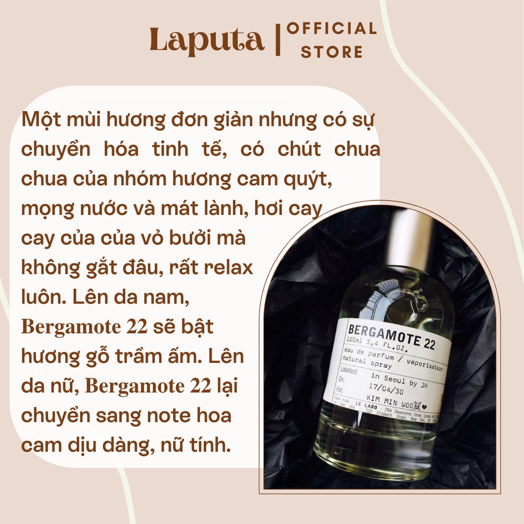Nước Hoa Unisex Bergamote 22 hương thơm cam chanh