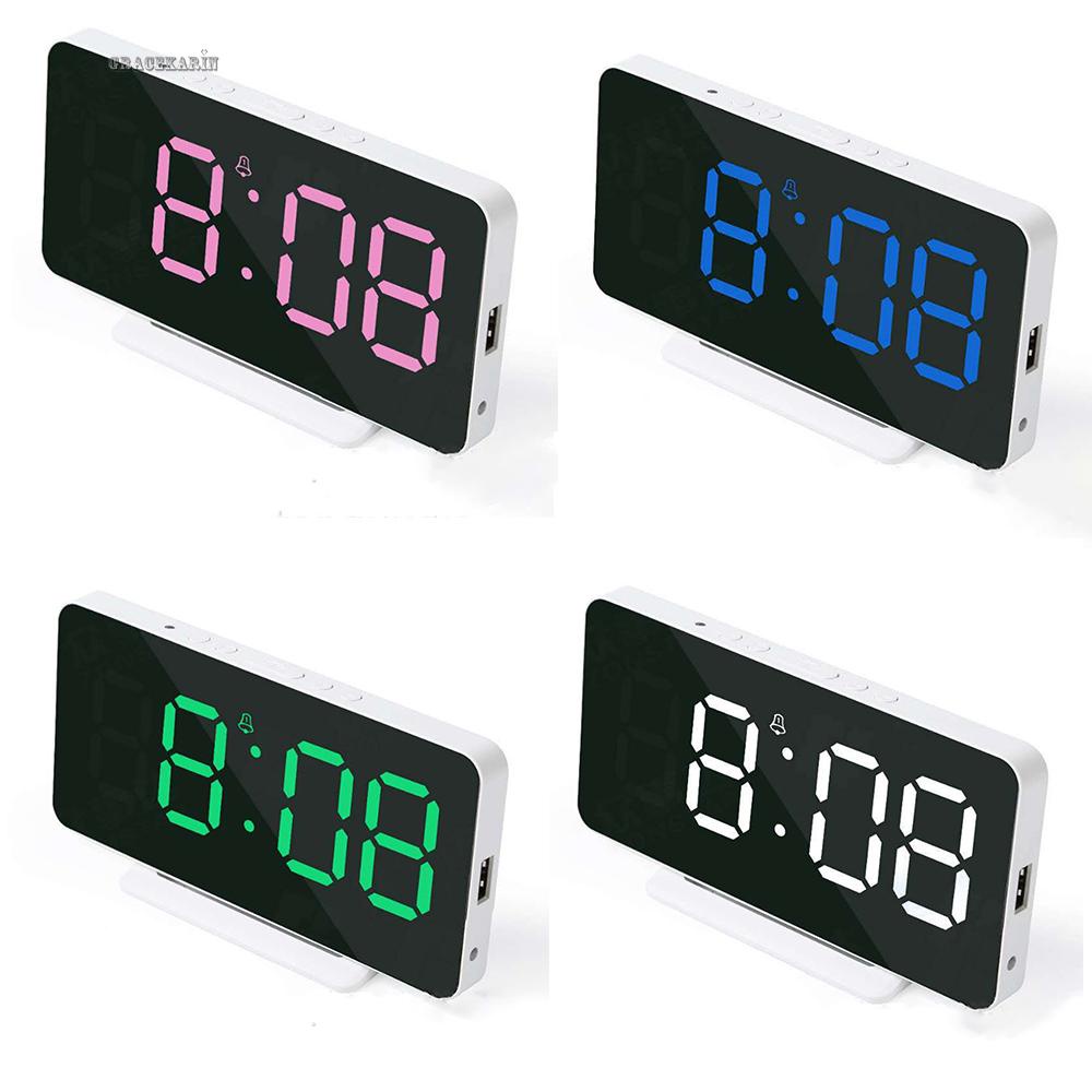 Digital Alarm Clock Mirror Use Clock Desktop Temperature Digital Durable