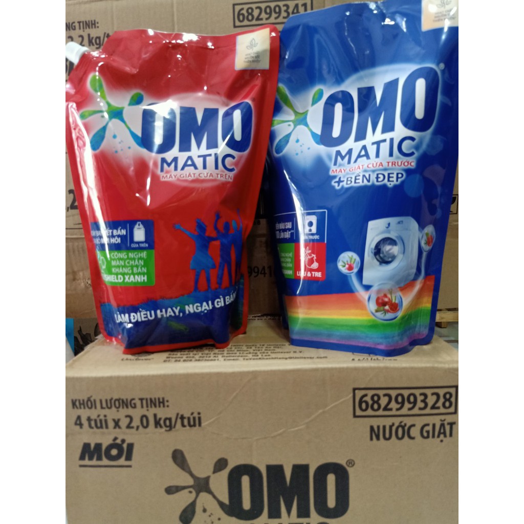 [HCM] Nước giặt Omo Matic cho máy giặt cửa trên/cửa trước túi 2.2kg / 2kg