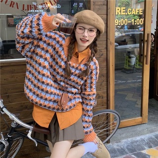 suit women solid color blouse + knitted sweater
