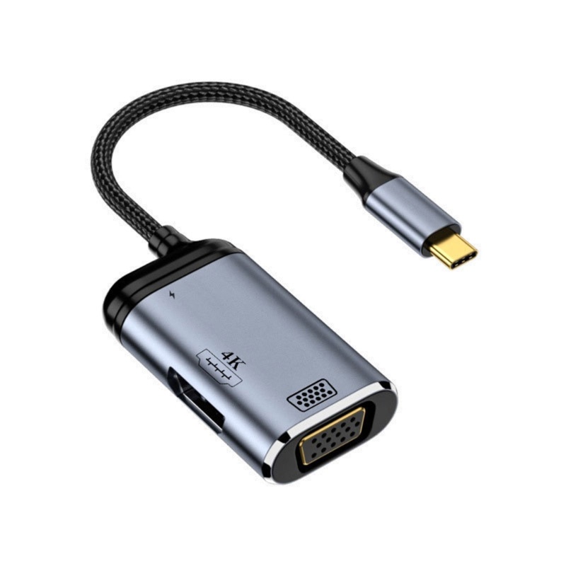 Trạm Sạc Chuyển Đổi VGA Sang USB-C Type-C 3.0 100W Cho Laptop