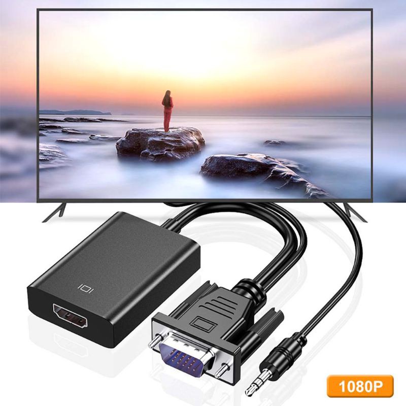 Cáp Chuyển Đổi Vga Sang Hdmi 3.5mm Với Đầu Ra 3.5mm