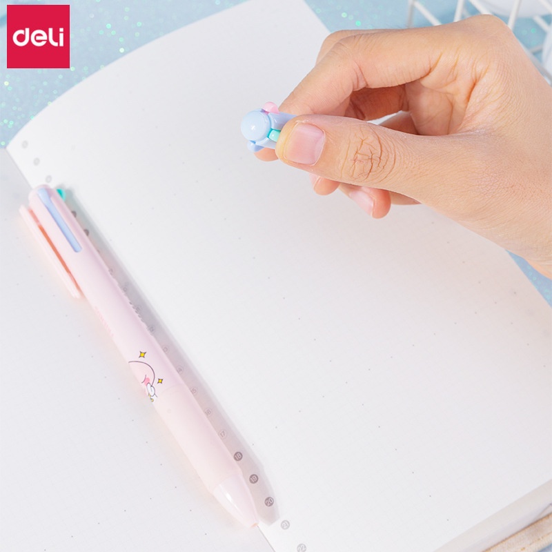 Bộ 3 Bút Bi Nhiều Màu 4 Trong 1 Deli S170 Ngòi 0.7mm