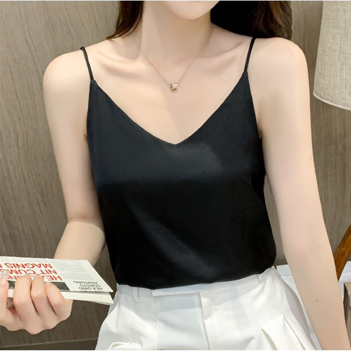 Áo hai dây lụa Boniface Áo 2 dây lụa hàn cao cấp
