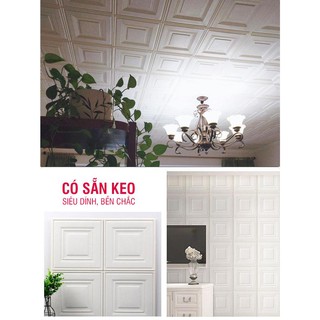 Xốp dán tường cổ điển sang trọng kiểu mới chống thấm ẩm mốc dễ lau chùi 70X77CM - ô vuông