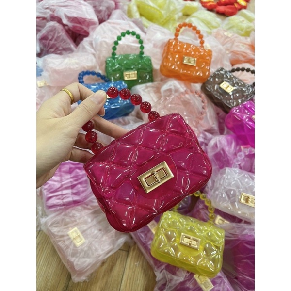 Túi đeo chéo nhựa màu thời trang