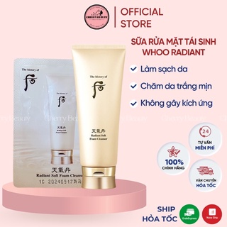 Sữa Rửa Mặt Tái Sinh Whoo Radiant Cleansing Foam date 2025(2ml/1 gói)