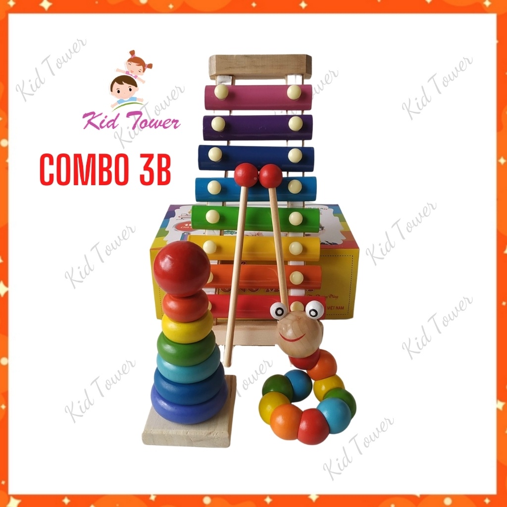 Đồ chơi gỗ thông minh cho bé combo 6 món phát triển trí tuệ