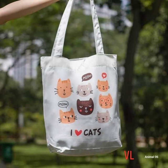 [Túi tote] Túi vải I Love Cat tám mèo BLA0919