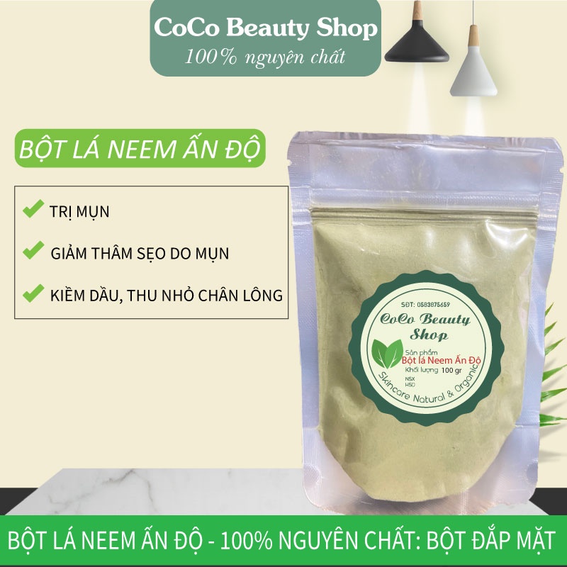 100GR Bột Lá Neem Ấn Độ nguyên chất organic - Bột handmade loại I