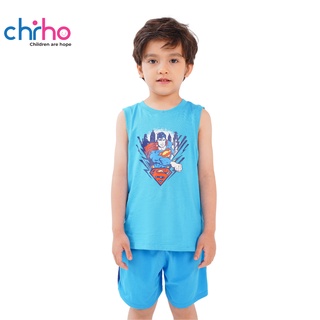 Áo Ba Lỗ Bé Trai CHIHO Chất Liệu Cotton Thoáng Mát Hình In Supermen Cho Trẻ Từ 2-9 Tuổi, Màu Xanh, Cam, Xanh Lá BTT207R