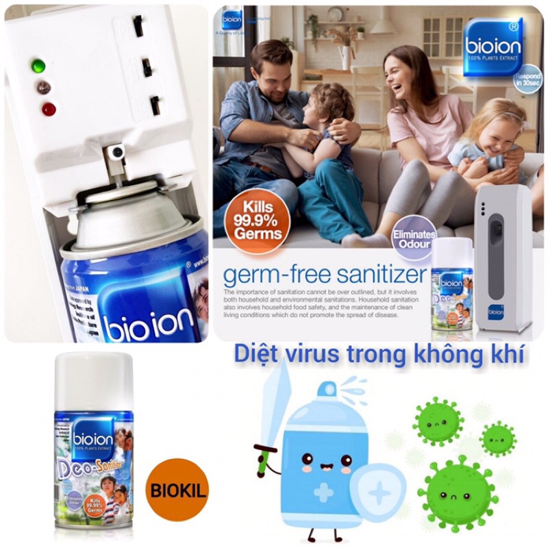 Bình Xịt Tinh Dầu Khử Mùi Diệt Khuẩn BIOION DeO Sanitizer Chai 250ml