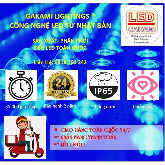 Bóng đèn led bầu 9w ánh sáng vàng 3000K, thương hiệu Led Gakami cao cấp