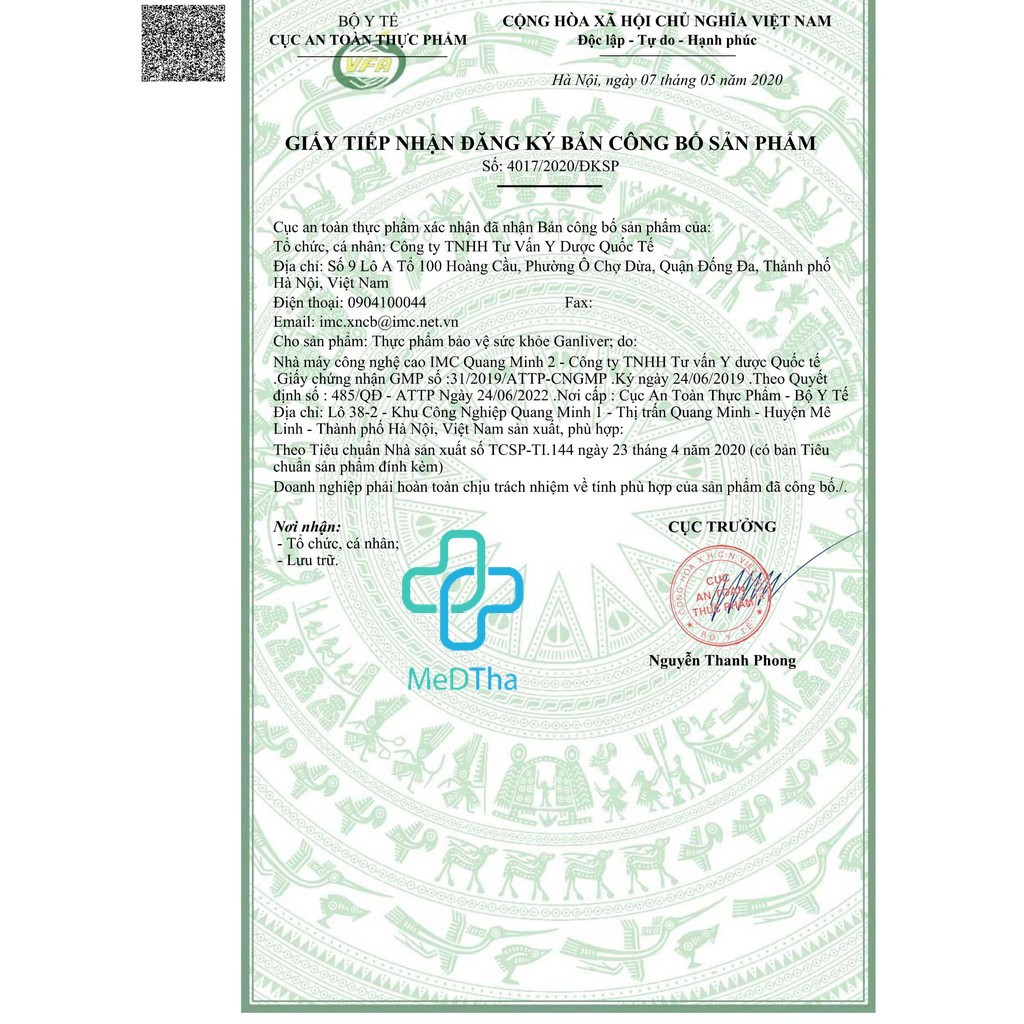 GANLIVER - Hỗ trợ Giải độc gan, Bảo vệ gan, Mát Gan, Tăng cường Chức Năng Gan (Hộp 20 viên) [Chính Hãng]