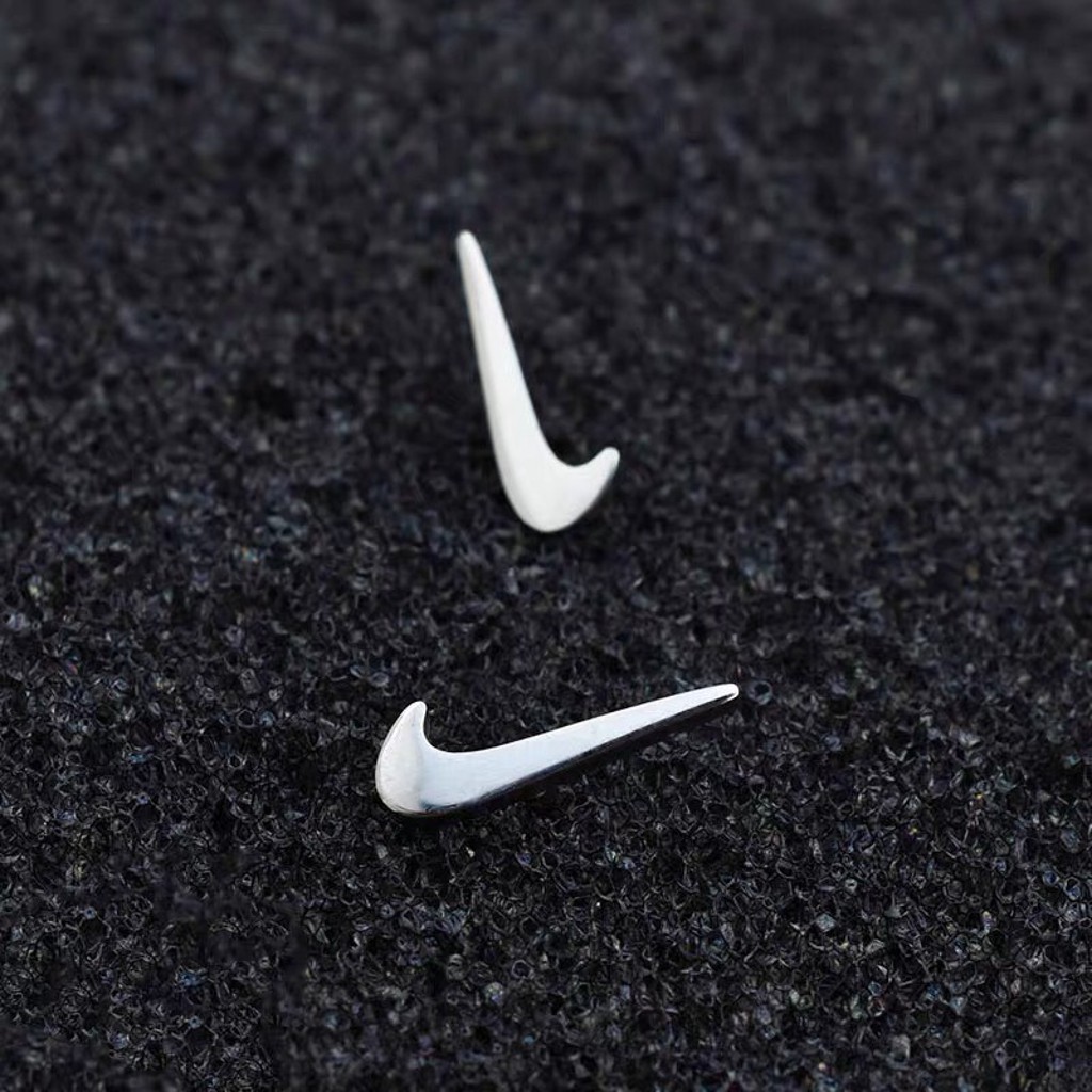 Bông tai, Khuyên tai nam nữ bạc logo thể thao nike phong cách năng động cá tính, Unisex, 1 chiếc