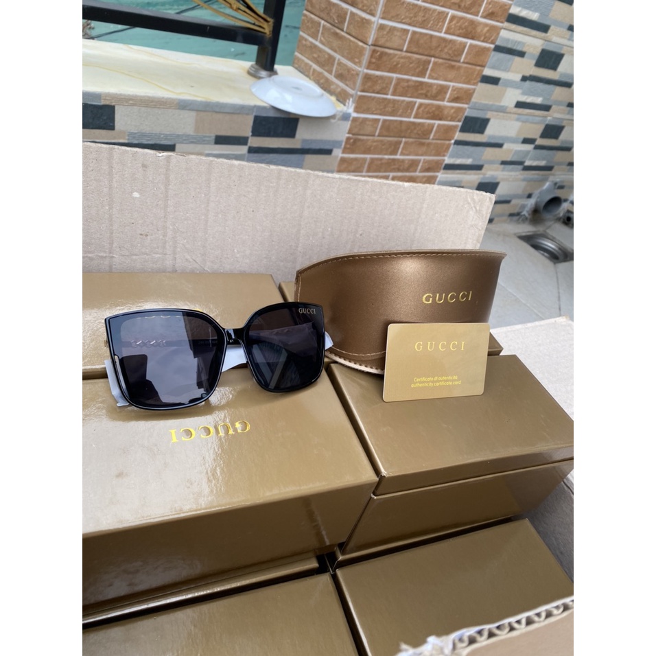 Kính Mát Thời Trang Nam Nữ gucci Full Box Gọng Vuông Nhỏ Nhựa Cao Cấp - Kính Râm Đi Biển