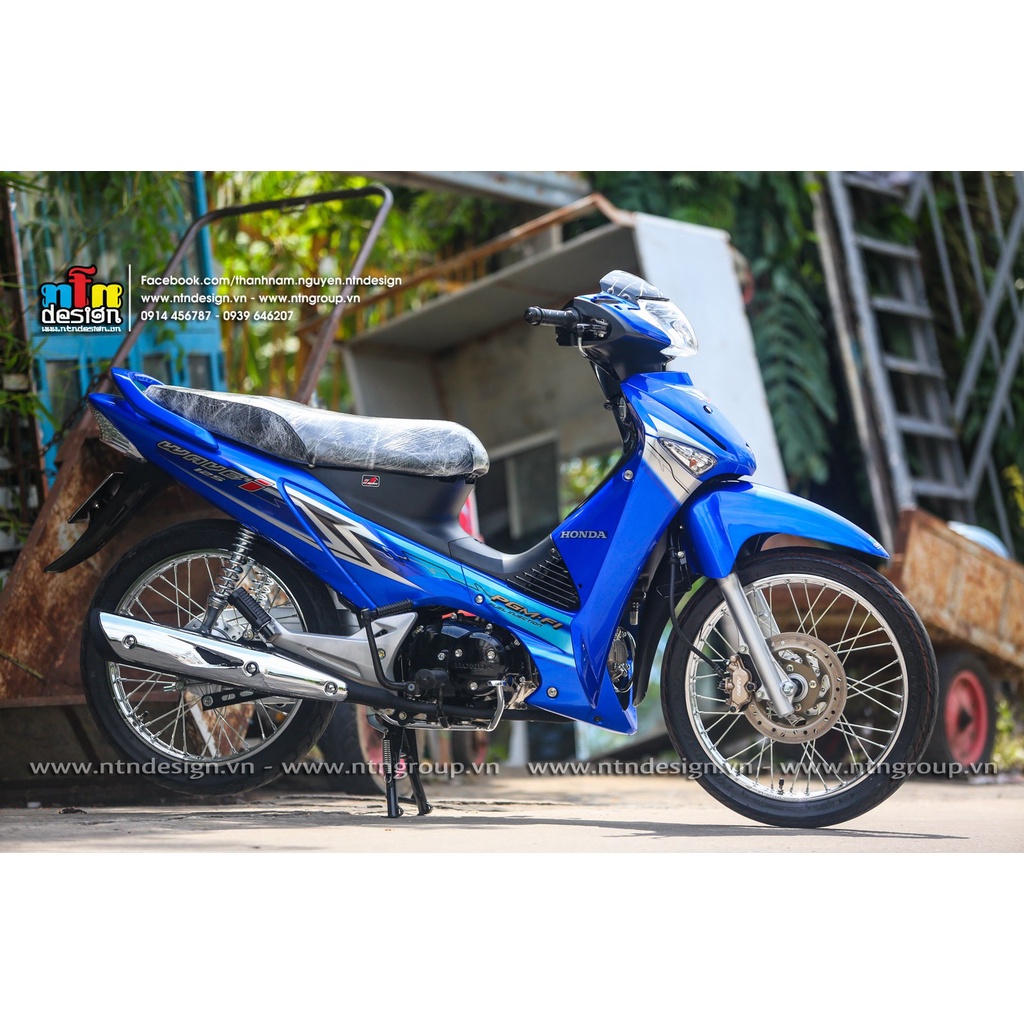 Tem rời Wave 125i xanh trắng đen