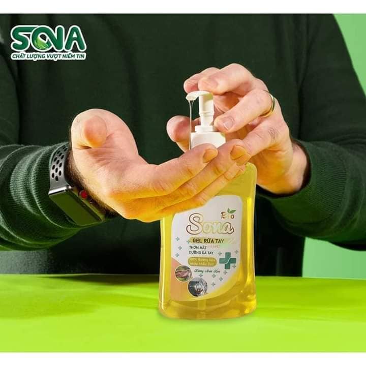 Nước rửa tay diệt khuẩn Sona 500ml sát khuẩn hương hoa cỏ