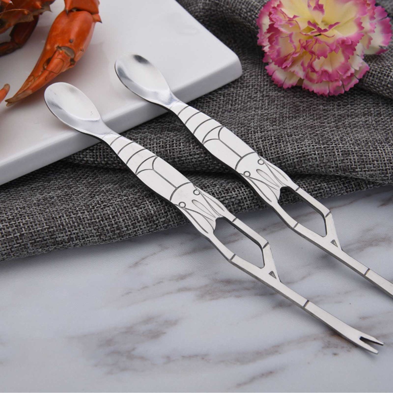 Muỗng Nĩa Ăn Hải Sản Bằng Thép Không Gỉ Tiện Dụng Cho Nhà Bếp
