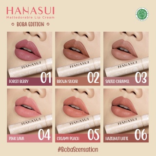 Image of BPOM ORI HANASUI Mattedorable Lip Cream Boba Edition
