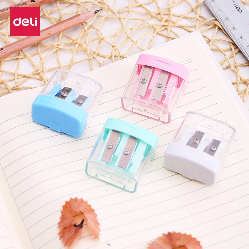 Gọt bút chì chuốt viết chì 2 lỗ DELI gọt được bút chì Kumon và nhiều loại bút chì