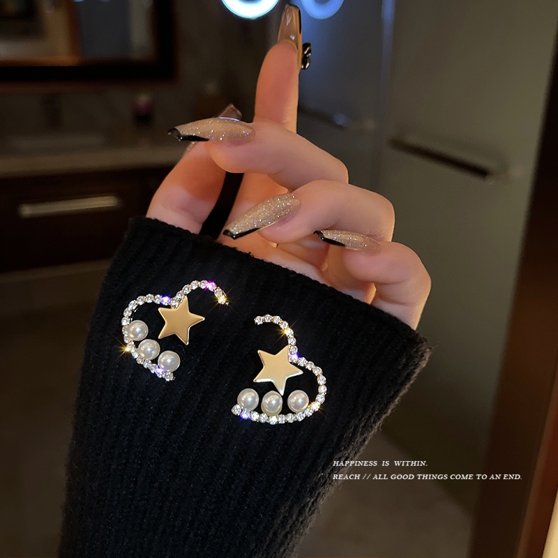 Khuyên Tai Hình Ngôi Sao Đính Đá Ngọc Trai Nhân Tạo Phong Cách Hàn Quốc Thời Trang Cao Cấp Dành Cho Nữ S925