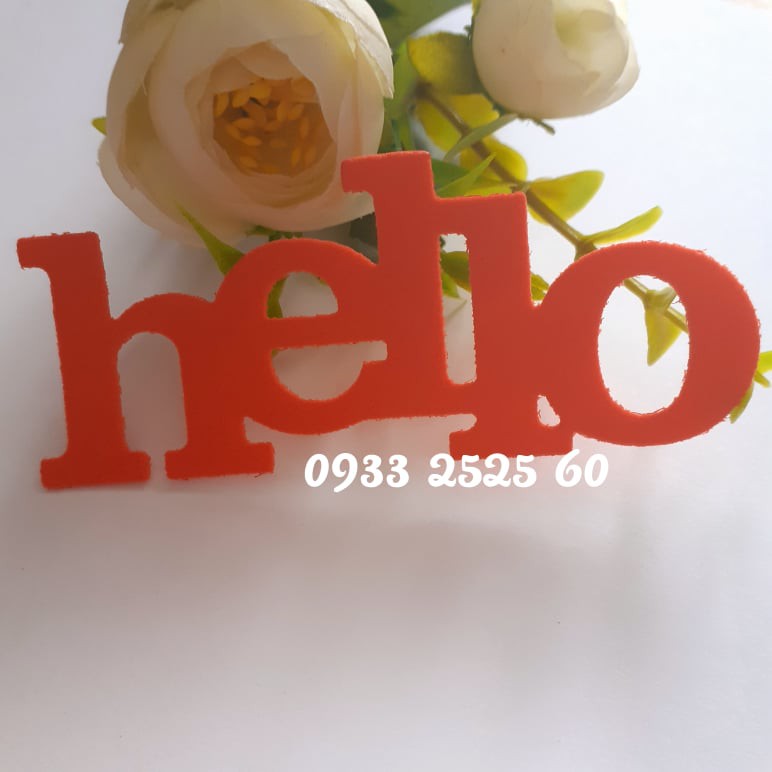 6 chữ HELLO bằng xốp, 8.9x3.8cm- Hình trang trí thiệp, tập, sổ, scrapbook, bookmark _dụng cụ dán _ chữ trang trí DIY