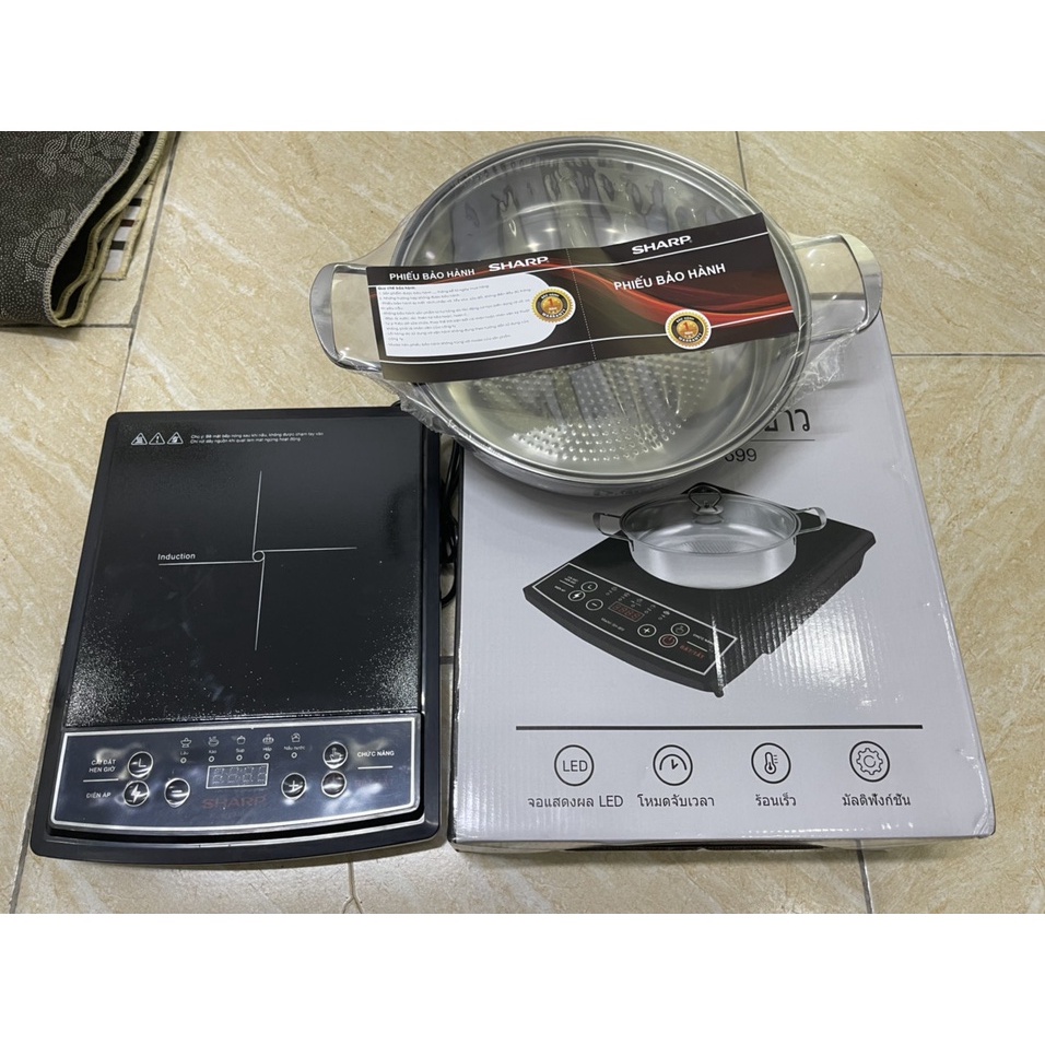 Bếp Từ Chính Hãng SHARP SH-699 Thái Lan Công Suất Lớn 2000W+ Tặng Kèm Nồi INOX Cao Cấp - BẢO HÀNH 12 THÁNG
