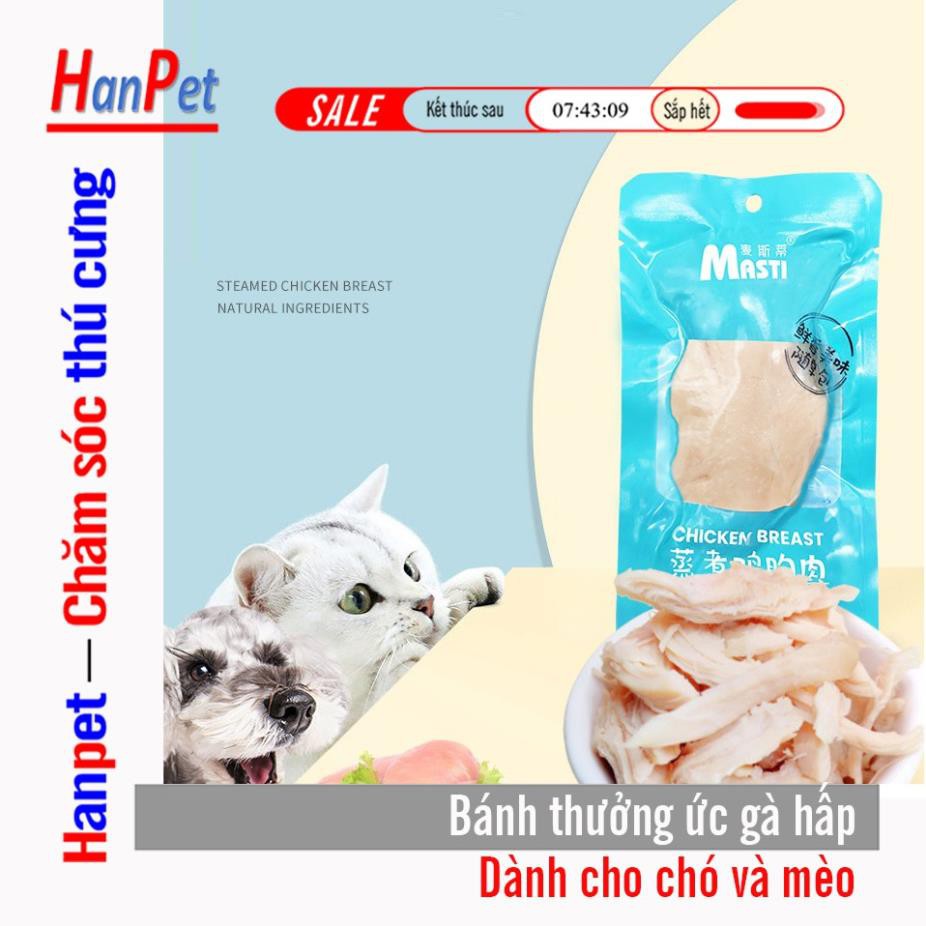 Hanpet.GV- Đồ ăn vặt cho chó mèo (4 loại) gồm xúc xích pate bánh thưởng thịt gà hấp cho thú cưng