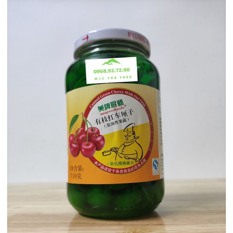 Quả Anh Đào Đóng Hộp Cherry Xanh Ngâm Siro MỘC TRÀ FOOD