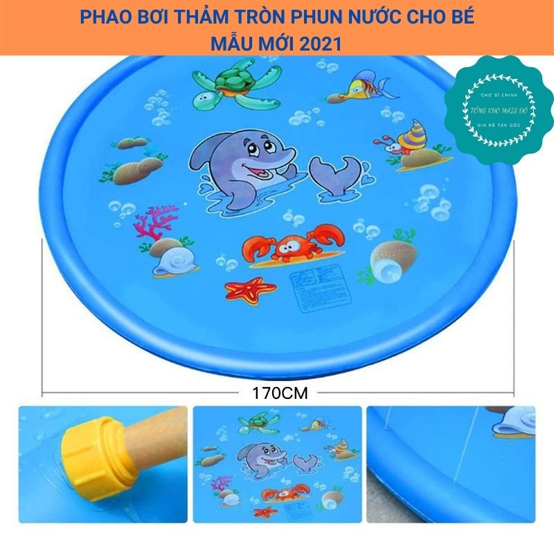 Bể bơi phao tròn phun nước ngoài trời 170cm