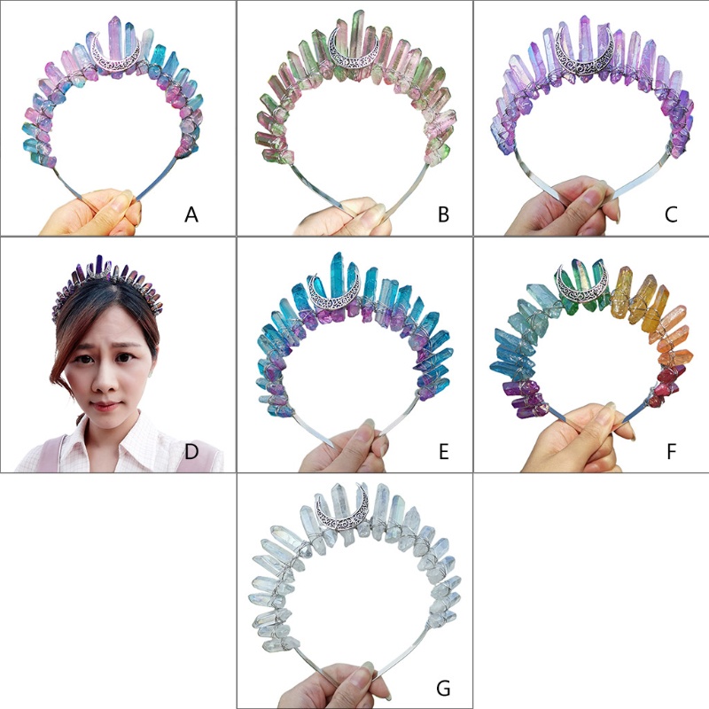 Vương Miện Đính Pha Lê Màu Cầu Vồng Phong Cách Cổ Điển